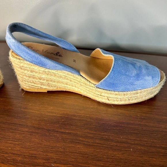 Ser Verde Blue Sueded Sandal Made in Spain Size 36 - Picture 7 of 9